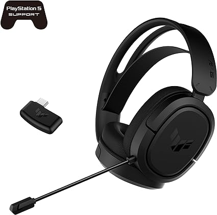 ASUS TUF Gaming H1 Wireless Headset | Discord Certified Mic, 7.1 Surround Sound, 40mm Drivers, 2.4GHz, USB-C, Lightweight, 15 Hour Battery Life, for PC, Mac, Switch, Mobile Devices, PS4, PS5 - Black ASUS TUF Gaming H1 Wireless Headset | Discord Certified Mic, 7.1 Surround Sound, 40mm Drivers, 2.4GHz, USB-C, Lightweight, 15 Hour Battery Life, for PC, Mac, Switch, Mobile Devices, PS4, PS5 - Black
